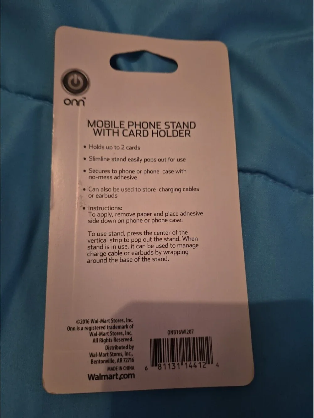 Brand New in Package Onn Black Mobile Phone Stand with Card Holder